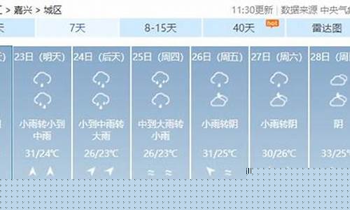 嘉兴一周天气预报15天_嘉兴一周天气预报